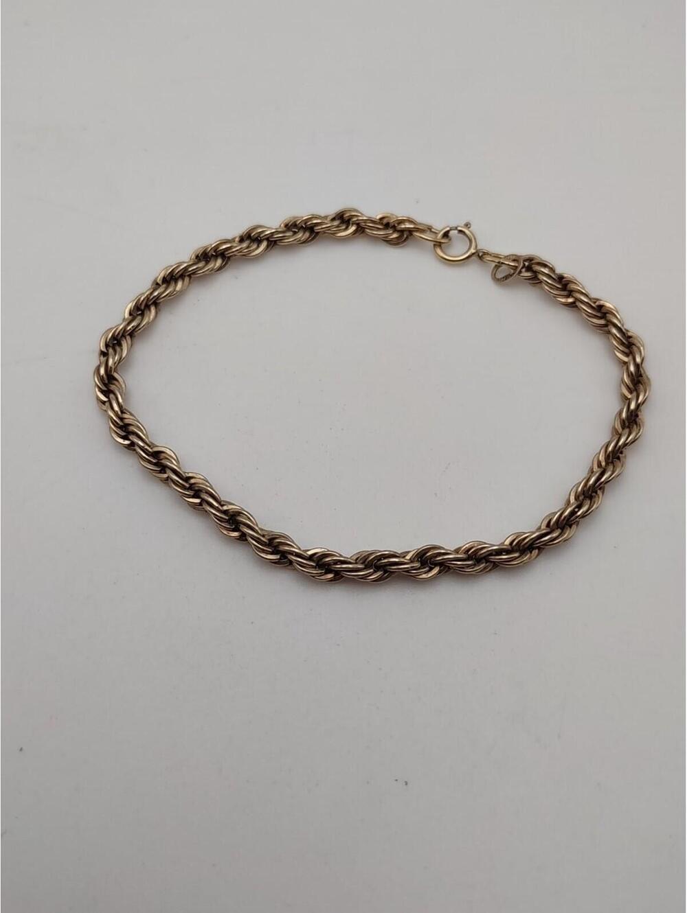 Danecraft Sterling Silver Rope Bracelet 925 USA 7 Inch